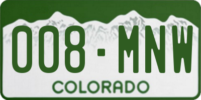CO license plate 008MNW