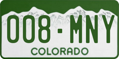 CO license plate 008MNY