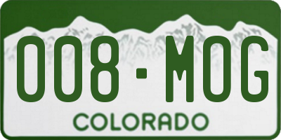CO license plate 008MOG