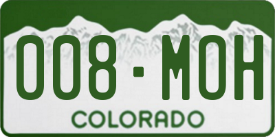 CO license plate 008MOH