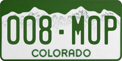 CO license plate 008MOP