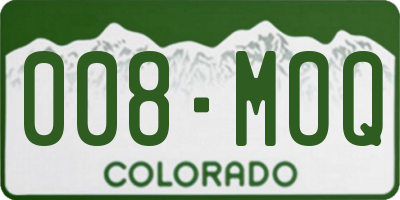CO license plate 008MOQ