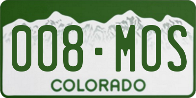 CO license plate 008MOS