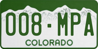 CO license plate 008MPA