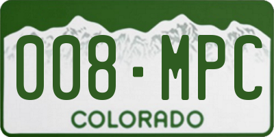 CO license plate 008MPC