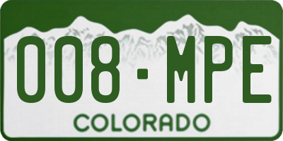 CO license plate 008MPE