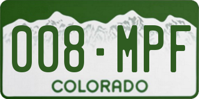 CO license plate 008MPF