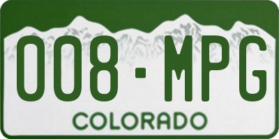 CO license plate 008MPG