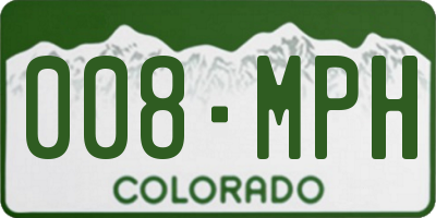 CO license plate 008MPH
