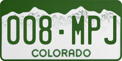 CO license plate 008MPJ