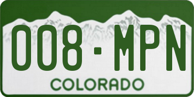 CO license plate 008MPN