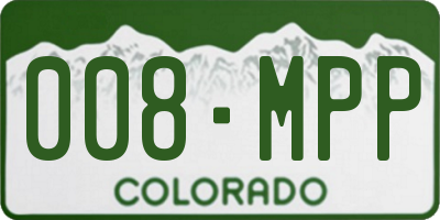 CO license plate 008MPP