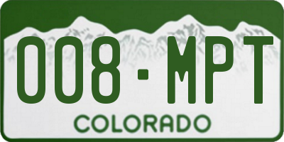 CO license plate 008MPT