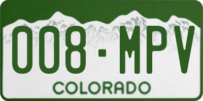CO license plate 008MPV