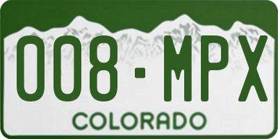 CO license plate 008MPX
