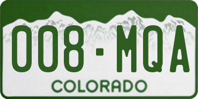 CO license plate 008MQA