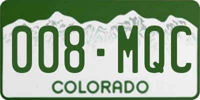 CO license plate 008MQC
