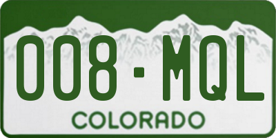 CO license plate 008MQL