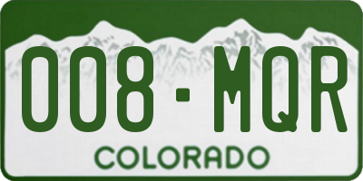 CO license plate 008MQR
