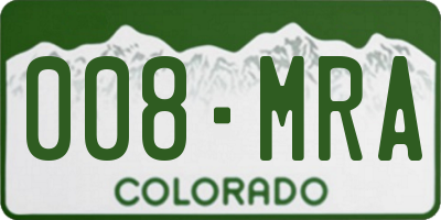 CO license plate 008MRA