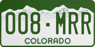 CO license plate 008MRR