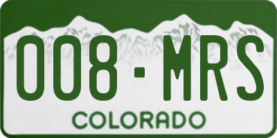 CO license plate 008MRS