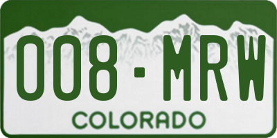 CO license plate 008MRW