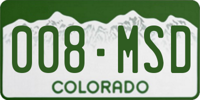 CO license plate 008MSD