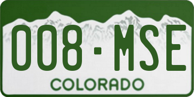 CO license plate 008MSE