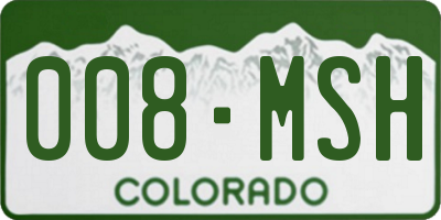 CO license plate 008MSH