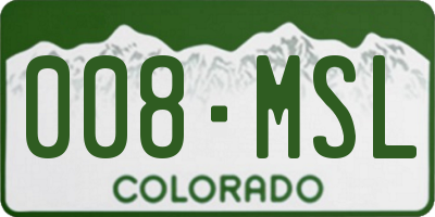 CO license plate 008MSL