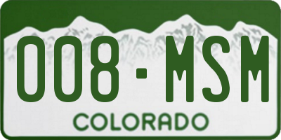 CO license plate 008MSM