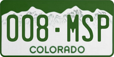 CO license plate 008MSP