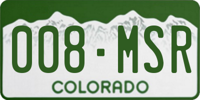 CO license plate 008MSR