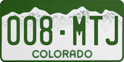 CO license plate 008MTJ