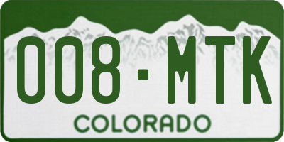 CO license plate 008MTK