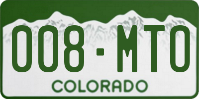 CO license plate 008MTO