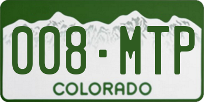CO license plate 008MTP