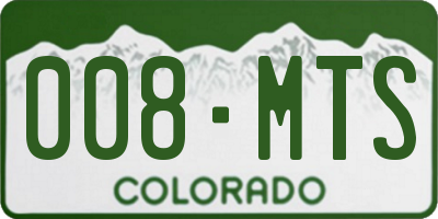 CO license plate 008MTS