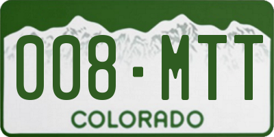 CO license plate 008MTT