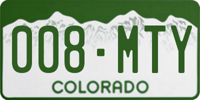 CO license plate 008MTY