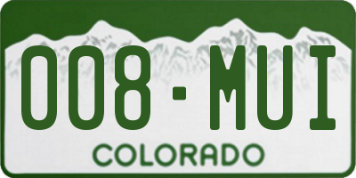 CO license plate 008MUI