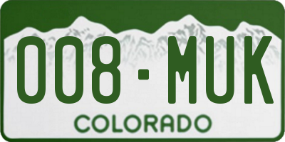 CO license plate 008MUK