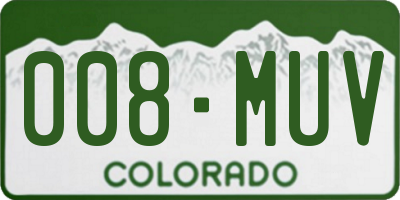 CO license plate 008MUV