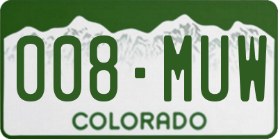 CO license plate 008MUW