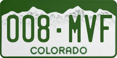 CO license plate 008MVF