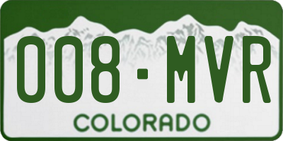 CO license plate 008MVR