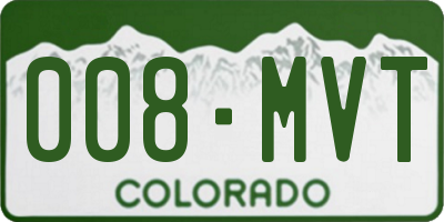 CO license plate 008MVT