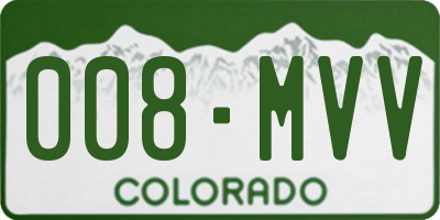 CO license plate 008MVV