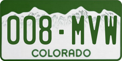 CO license plate 008MVW